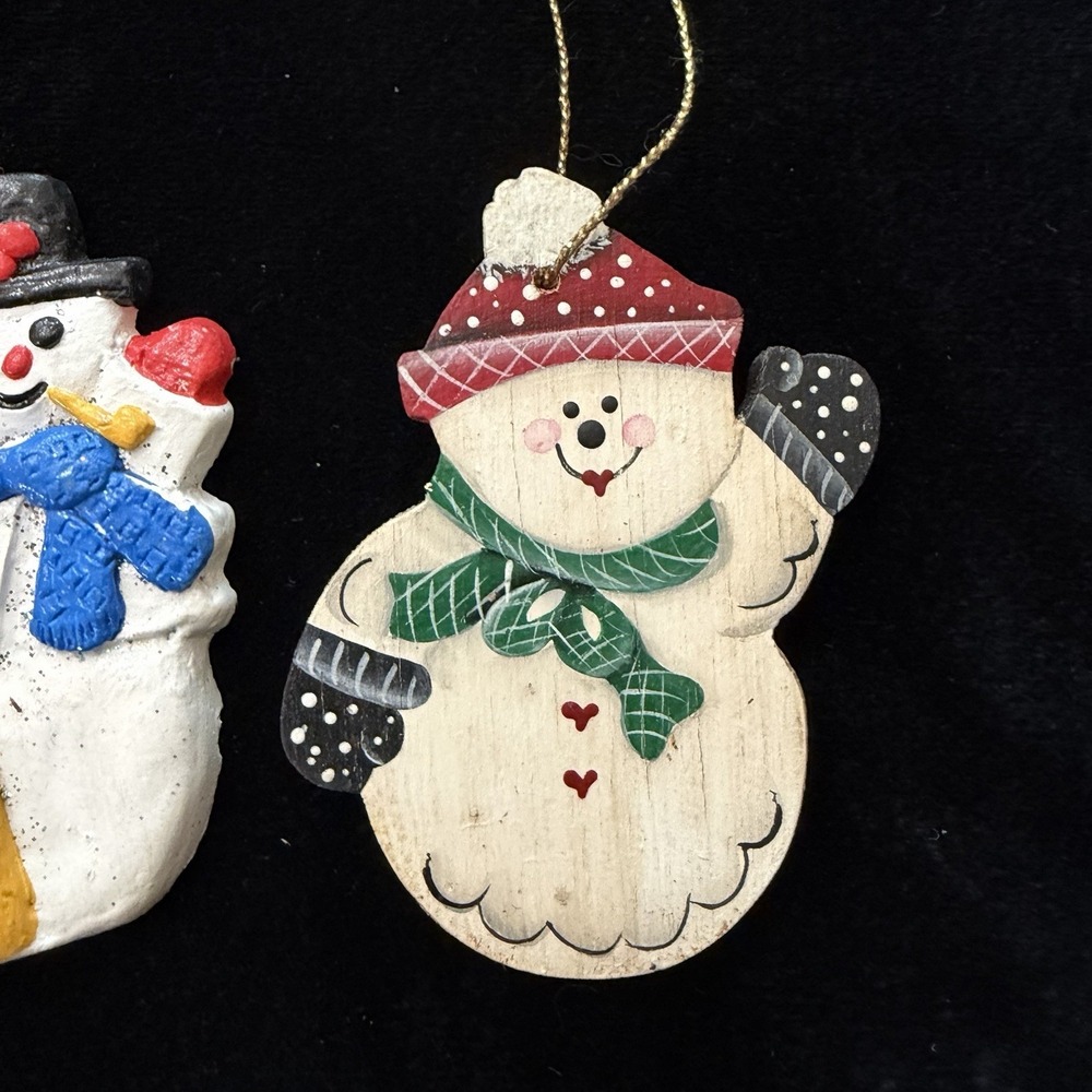 Vintage Snowman‎ Christmas Ornaments Lot Of 3 90s Nostalgia - Picture 5 of 8